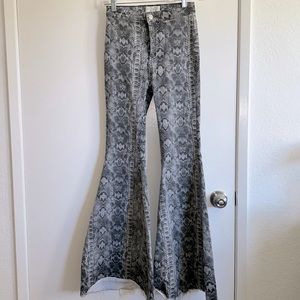 Free People Ultra Flare Snake Jeans